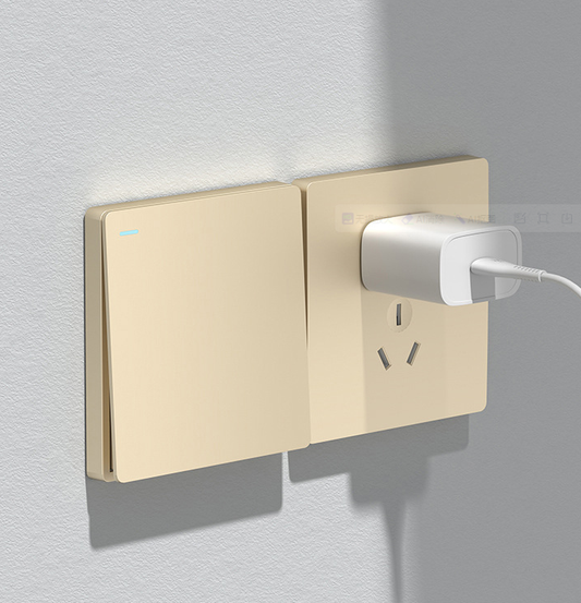 International Electrician 86 Household Gold Belt USB Panel Multi hole Concealed 16a One Open Five hole Wall Switch Socket